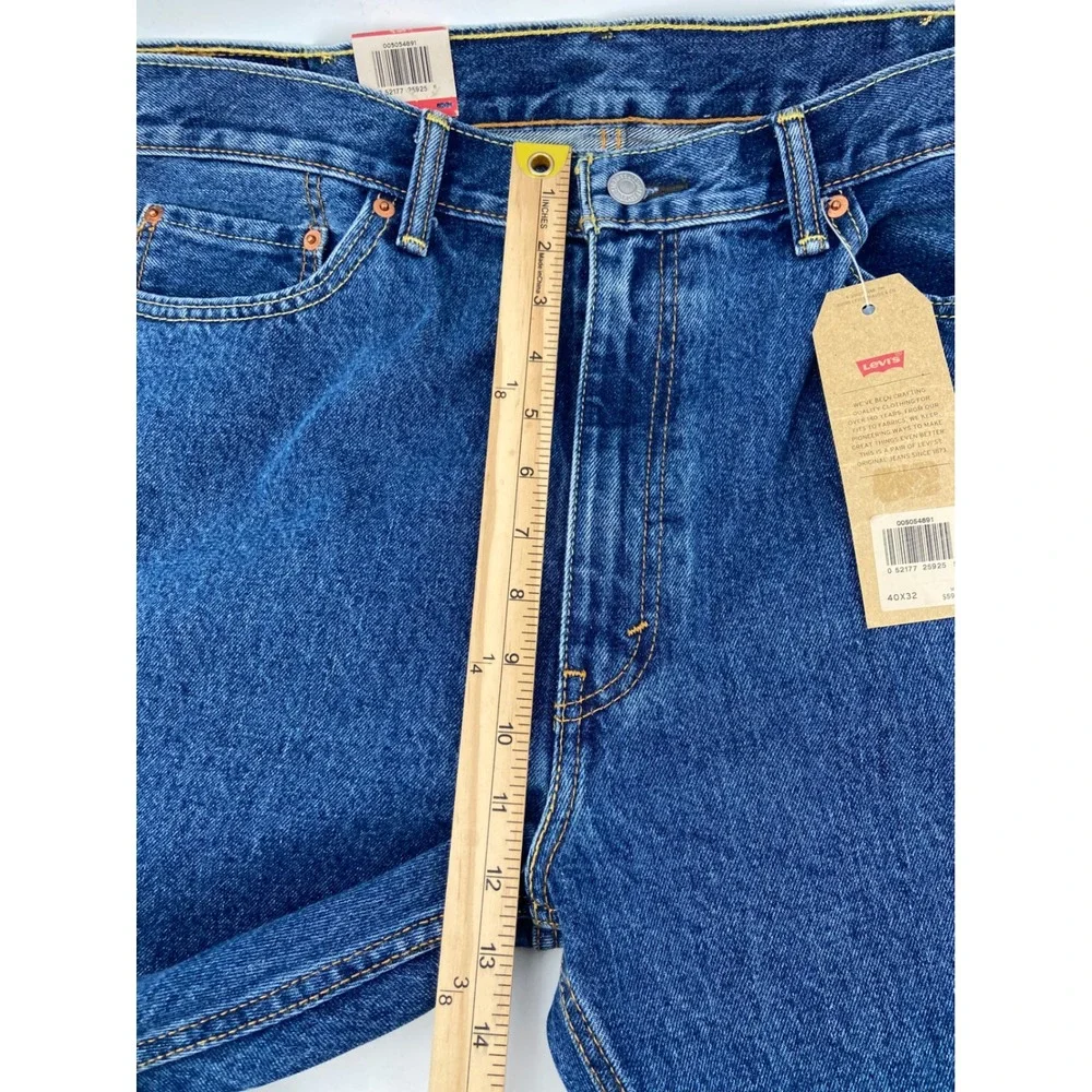 Levi 505 Jeans Mens 40x32 Blue Classic Straight Leg Zip Comfort Denim Cowboy NWT